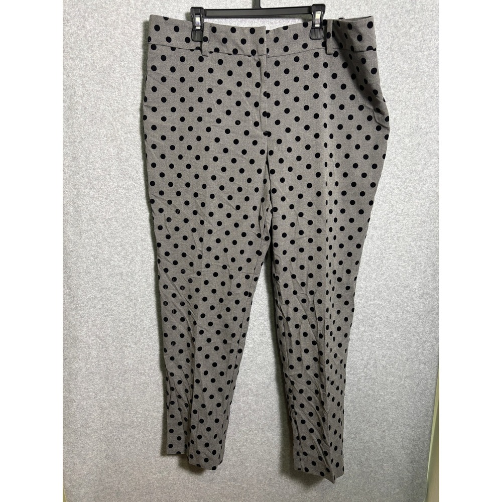 Ann Taylor Signature Polka‎ Dot Ankle Pants Women's Size 12 Gray Velvet Dot